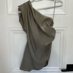 Zara Asymmetrical One Shoulder Top Grey size medium